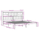 vidaXL barna tömör fenyőfa könyvespolcos ágy matrac nélkül 180 x 200cm