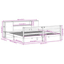 vidaXL tömör fenyőfa könyvespolcos ágy matrac nélkül 180 x 200 cm