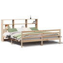 vidaXL tömör fenyőfa könyvespolcos ágy matrac nélkül 180 x 200 cm