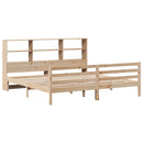 vidaXL tömör fenyőfa könyvespolcos ágy matrac nélkül 180 x 200 cm