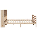 vidaXL tömör fenyőfa könyvespolcos ágy matrac nélkül 180 x 200 cm