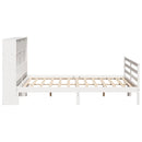 vidaXL fehér tömör fenyőfa könyvespolcos ágy matrac nélkül 180x200 cm