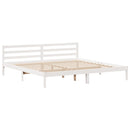 vidaXL fehér tömör fenyőfa könyvespolcos ágy matrac nélkül 180x200 cm