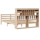 vidaXL tömör fenyőfa könyvespolcos ágy matrac nélkül 140 x 190 cm