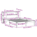 vidaXL tömör fenyőfa könyvespolcos ágy matrac nélkül 150 x 200 cm