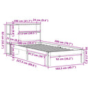vidaXL tömör fenyőfa könyvespolcos ágy matrac nélkül 100 x 200 cm