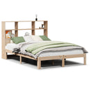 vidaXL tömör fenyőfa könyvespolcos ágy matrac nélkül 120 x 190 cm