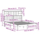 vidaXL tömör fenyőfa könyvespolcos ágy matrac nélkül 150 x 200 cm