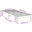 vidaXL viaszbarna tömör fenyő ágykeret matrac nélkül 80x200 cm