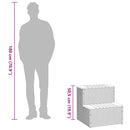 vidaXL pezsgőfürdő lépcső bézs 50x50x50,5cm polyrattan és akácfa