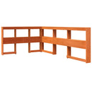 vidaXL barna tömör fenyőfa könyvespolcos ágy matrac nélkül 120 x 190cm
