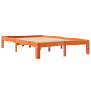 vidaXL barna tömör fenyőfa könyvespolcos ágy matrac nélkül 120 x 190cm