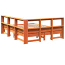 vidaXL barna tömör fenyőfa könyvespolcos ágy matrac nélkül 135 x 190cm