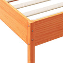 vidaXL barna tömör fenyőfa könyvespolcos ágy matrac nélkül 135 x 190cm