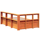 vidaXL barna tömör fenyőfa könyvespolcos ágy matrac nélkül 135 x 190cm