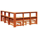 vidaXL barna tömör fenyőfa könyvespolcos ágy matrac nélkül 135 x 190cm