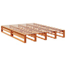 vidaXL barna tömör fenyőfa könyvespolcos ágy matrac nélkül 135 x 190cm