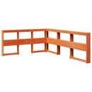vidaXL barna tömör fenyőfa könyvespolcos ágy matrac nélkül 135 x 190cm