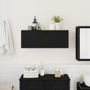 vidaXL fekete szerelt fa fali fürdőszobaszekrény 80x25x30 cm