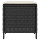 vidaXL 4 részes fekete polyrattan kerti ülőgarnitúra párnákkal