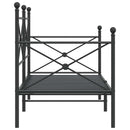 vidaXL fekete acél kanapéágy matrac nélkül 75 x 190 cm