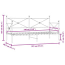 vidaXL fekete acél kanapéágy matrac nélkül 75 x 190 cm