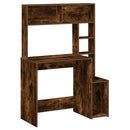 vidaXL füstös tölgy szerelt fa íróasztal polcokkal 100x45x140 cm