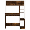 vidaXL füstös tölgy szerelt fa íróasztal polcokkal 100x45x140 cm