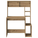vidaXL kézműves tölgy szerelt fa íróasztal polcokkal 100x45x140 cm