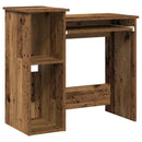 vidaXL antik fa színű szerelt fa íróasztal polcokkal 84x40x78 cm