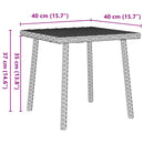 vidaXL téglalap polyrattan kerti dohányzóasztal 40x40x37cm