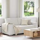 vidaXL 140 cm-es Loveseat Kanapé párnával Fehér Műbőr