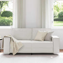 vidaXL 140 cm-es Loveseat Kanapé párnával Fehér Műbőr