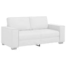 vidaXL 140 cm-es Loveseat Kanapé párnával Fehér Műbőr