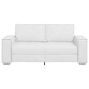 vidaXL 140 cm-es Loveseat Kanapé párnával Fehér Műbőr
