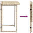vidaXL bézs polyrattan összecsukható kerti asztal 90x51x75 cm