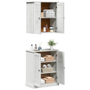 vidaXL Fürdőszoba bútor szett polcokkal 2 pcs Barna 67.5 x 34 x 80 cm