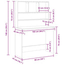 vidaXL fekete tölgy szerelt fa íróasztal polcokkal 102 x 45 x 148 cm