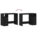 vidaXL fekete tölgy szerelt fa íróasztal fiókokkal 102 x 50 x 76 cm