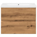 vidaXL kézműves tölgy mosdószekrény beépített mosdókagylóval
