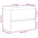 vidaXL kézműves tölgy mosdószekrény beépített mosdókagylóval