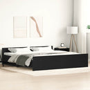 vidaXL fekete tölgyfa ágykeret matrac nélkül 180 x 200 cm