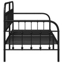 vidaXL Nappali ágykeret fejtámlával Fekete 90 x 200 cm Acél