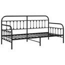 vidaXL Nappali ágykeret fejtámlával Fekete 100 x 190 cm Acél