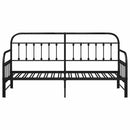 vidaXL Nappali ágykeret fejtámlával Fekete 75 x 190 cm Acél