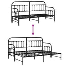 vidaXL Nappali ágykeret fejtámlával Fekete 75 x 190 cm Acél