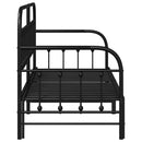 vidaXL Nappali ágykeret fejtámlával Fekete 75 x 190 cm Acél