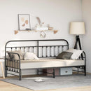 vidaXL Nappali ágykeret fejtámlával Fekete 107 x 203 cm Acél