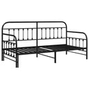 vidaXL Nappali ágykeret fejtámlával Fekete 107 x 203 cm Acél