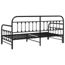 vidaXL Nappali ágykeret fejtámlával Fekete 107 x 203 cm Acél